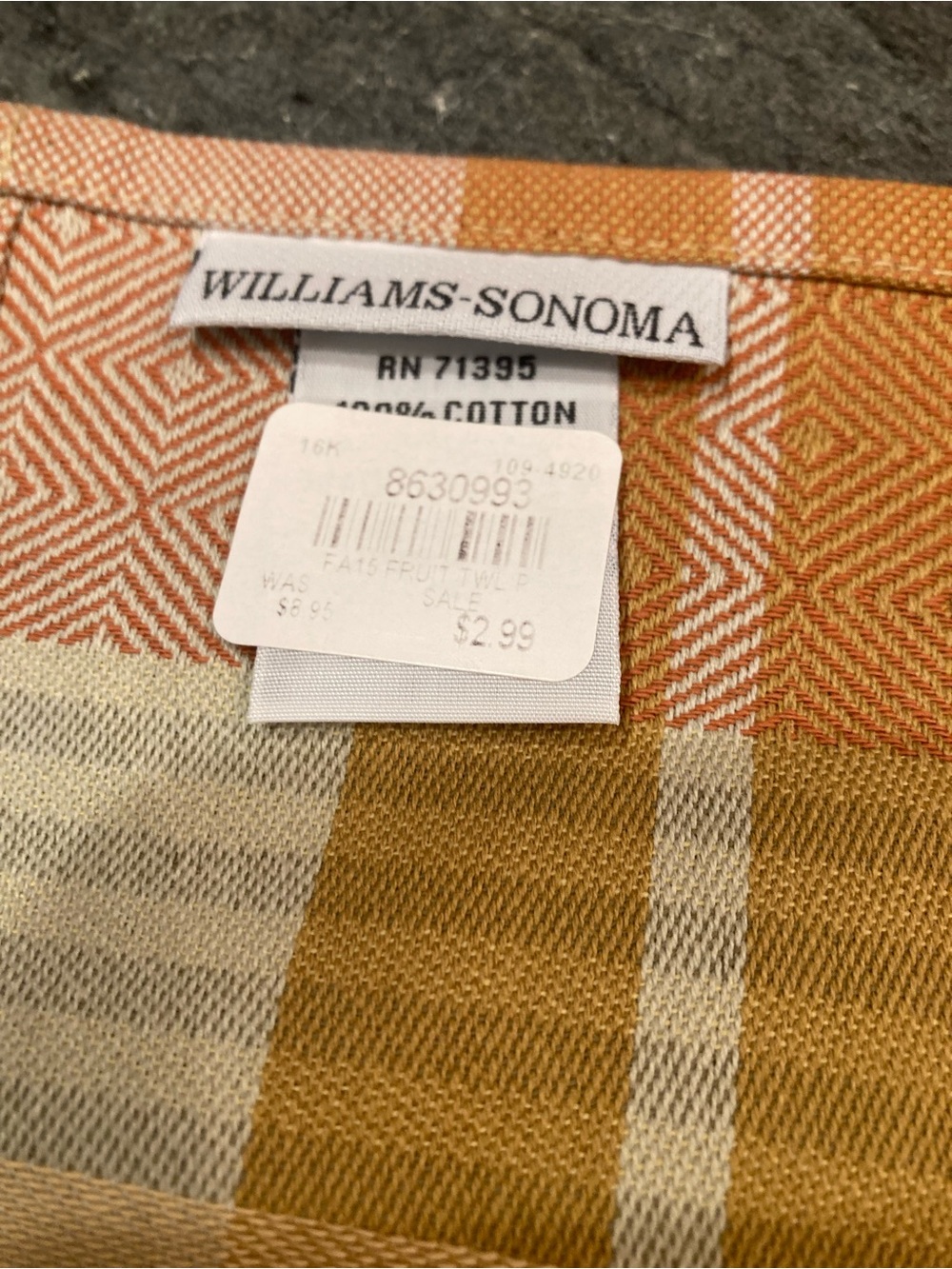 Set of 4 Williams Sonoma Autumn Leaf Jacquard Kitchen Towels - Honey Gold 20x30 - Picture 3 of 9